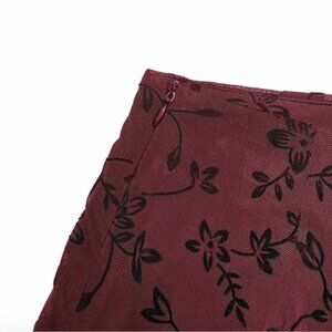 Floral Burgundy Skirt NWOT